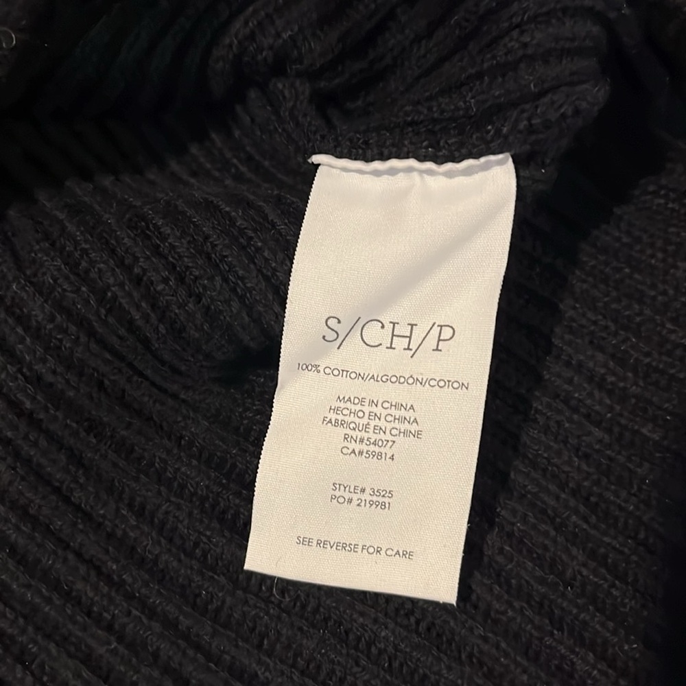 CABI Solid Black Ribbed Cropped Pullover Crewneck Woman’s Sweater Size Small - Picture 6 of 7